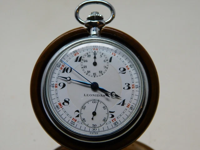 Montre De Gousset Chrono Militaire En Argent - Vintage - Occasion - Pour Homme - Style Rétro