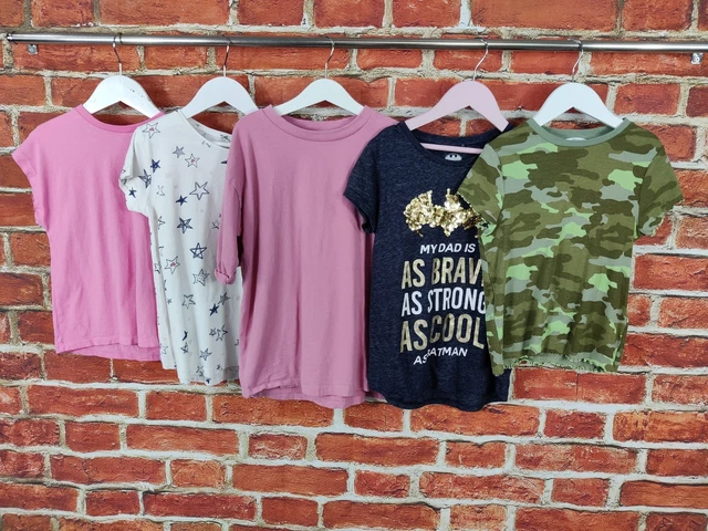 T-Shirt Ragazze Pacchetto Età 7-8 Anni M&S Next Zara Batman Oversize Mime 128Cm
