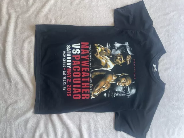 Vintage 2015 Mayweather vs Pacquiao boxing shirt M New Boxing Match Fight Boxer
