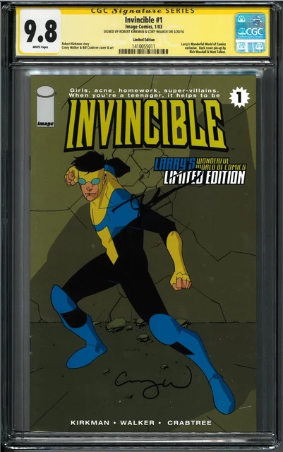 INVINCIBLE 1 CGC 9.8 Limited Variant 2X SS Signed Kirkman Walker 1st Appearances