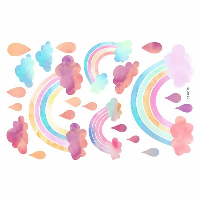 DIY Wall Decal Cartoon Wall Sticker Decor Bedroom Nursery Rainbow Wallpaper