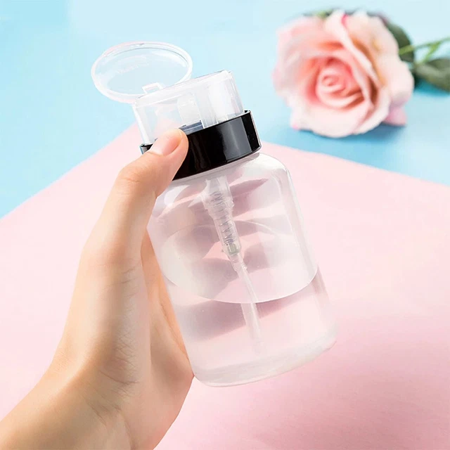 Botella presurizada conveniente y a prueba de fugas para dispensación de líquido en uñas