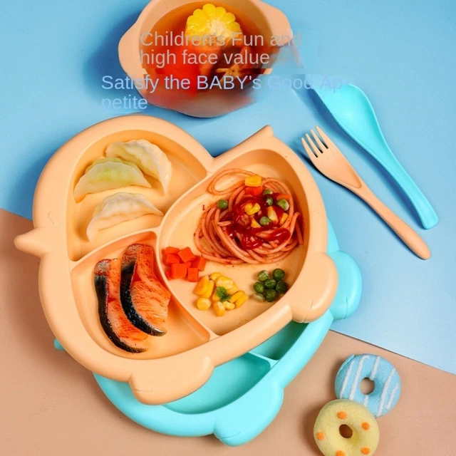 Storage Tray Baby Feeding Plate Food Tray Silicone Plate Children Suction Plate