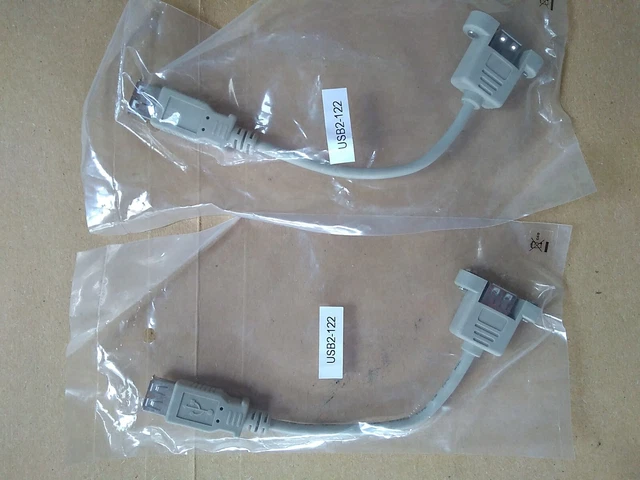 0.18m USB 2.0 Type A Female to Type A Female Panel Mount Cable  Lead PAIR