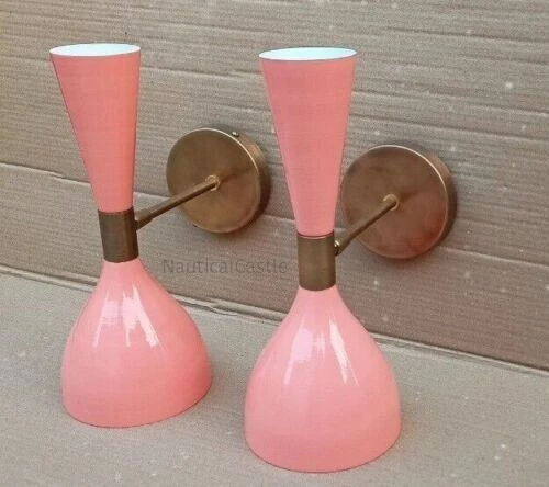 Wall Sconce Mid Century Plug in wall French Vantage Light Lamp, Handmade Brass