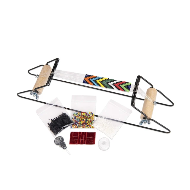 The Beadsmith Metal Bead Loom Kit, Includes Loom (12.5" x 2.5" x 3"), Thread,...