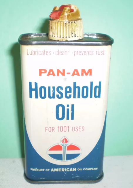 4 oz Tin (Empty) -    Pan Am  - Amoco Household Oil