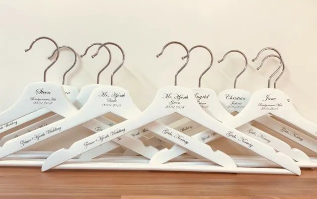 Personalised Engraved Wooden White / Brown Hangers, Gift, Any Engraving/Occasion 2