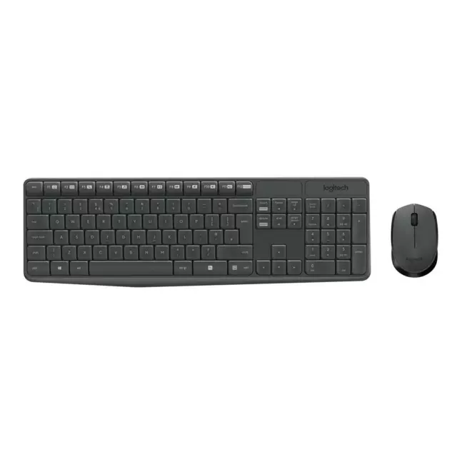 Logitech MK235 Wireless Combo - Funk Tastatur Maus Set deutsch grau # 920-007905