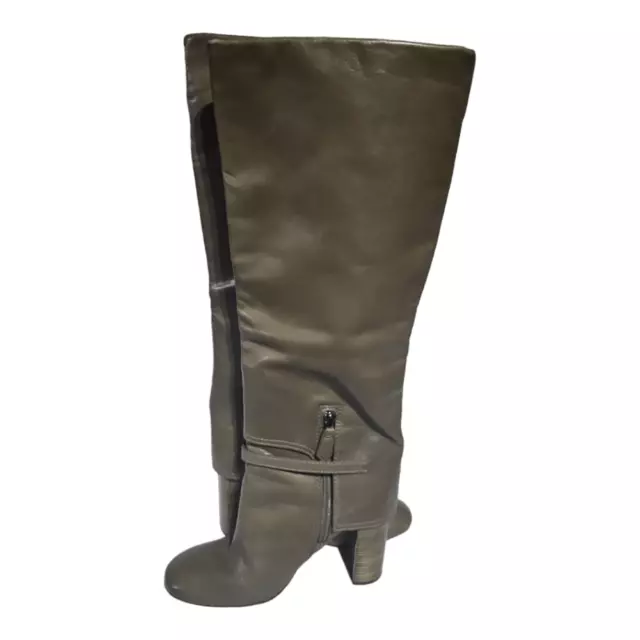 TORY BURCH Faye Olive Leather Knee High Boots - Size 6 1/2 3