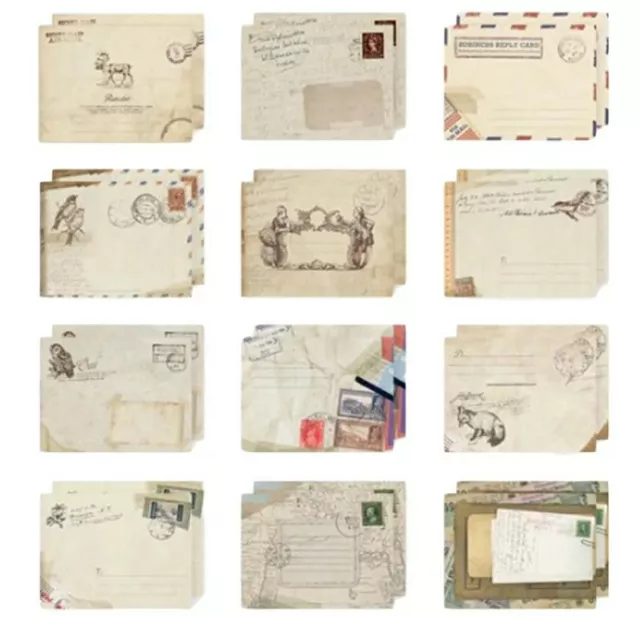 24 Mini Envelopes-Vintage/Retro-Wedding Favours-Kraft Paper Envelope Set-Invite