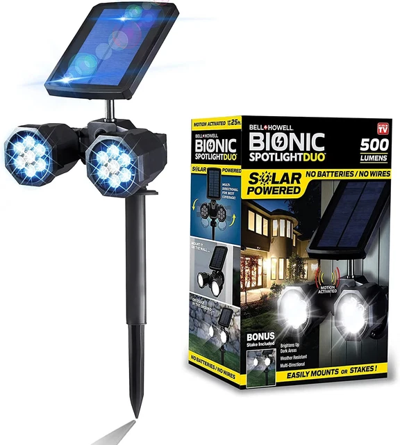 BELL HOWELL BIONIC Spotlight Duo Outdoor Motion Sensor Solar Powered