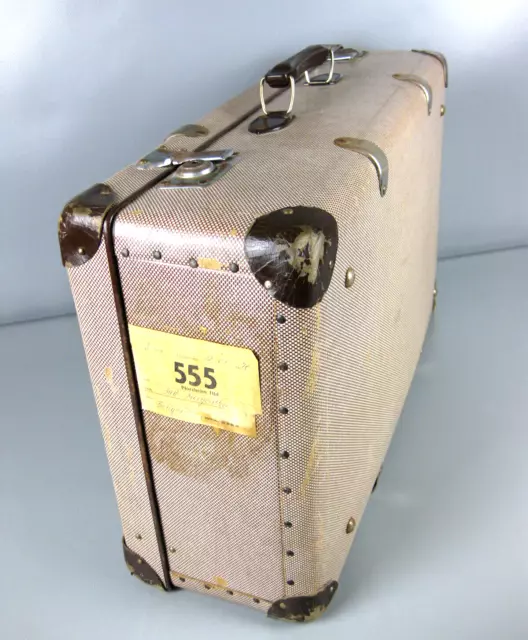 Alter Reisekoffer mit Aufkleber Oldtimer Koffer Original wohl 1940er 50er Jahre