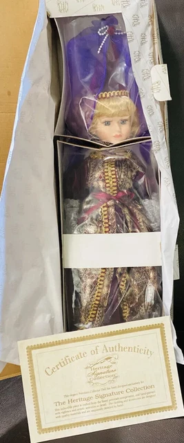 Heritage Signature Collection Porcelain Doll Princess and Pea 12184 box NRFB