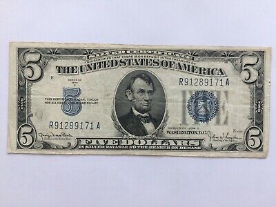 US Paper Money 1934 D $5 Silver Certificate Note