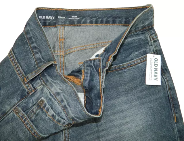 NEW Old Navy Slim Built-in Tough Denim Blue Jeans Tag 29x30 measured Size 29x29