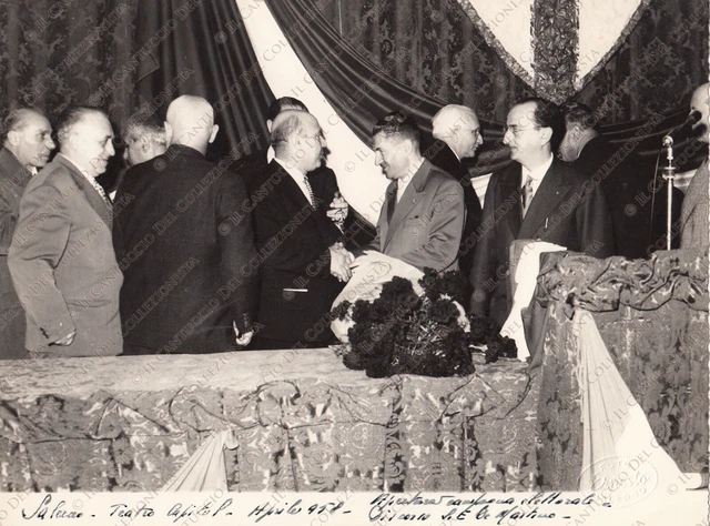 Salerno Teatro Capitol 1958 Campagna elettorale De Martino Press foto