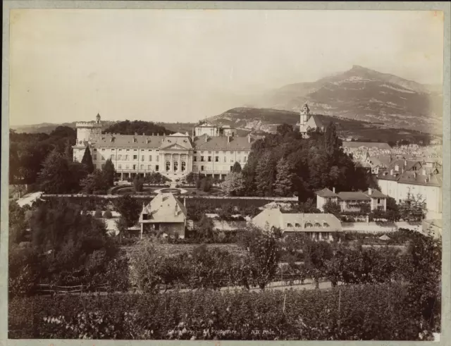 Neurdein, France, Chambéry, La Préfecture vintage albumen print Tirage albumin