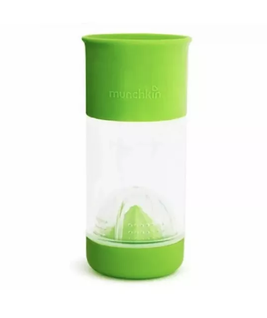 Munchkin Miracle 360 Fruit Infuser Cup Toddlers 18m+ Water LeakProof 14oz Green