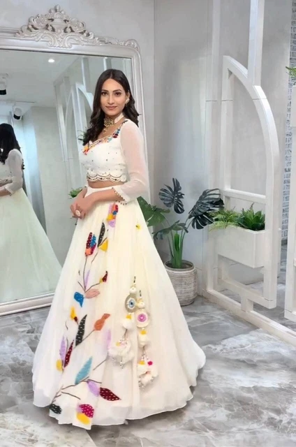 Wedding Party Bridal Lehenga Choli Beautiful Lengha Chunri Indian Ethnic Saree