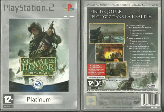 Uniquement La Jaquette Du Jeu Playstation 2 Ps2 - Medal Of Honor ( En Francais )