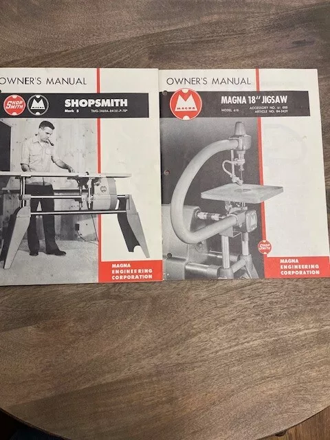 Shopsmith MARK V and Jigsaw Owner Manual, Various catalogs and Projects