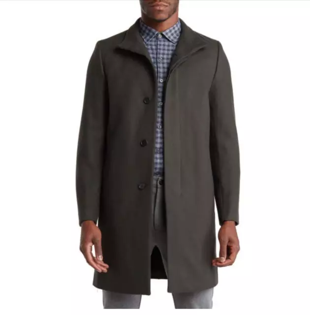 Theory Belvin City Melton Wool Blend Coat Grove Small