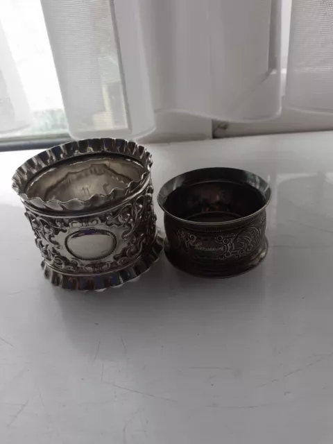 Two Vintage Silver Plated Napkin Rings