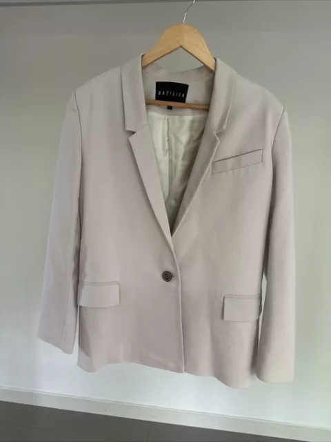 Bazilika Single Breasted Oversized Blazer Jacket Grey Size S