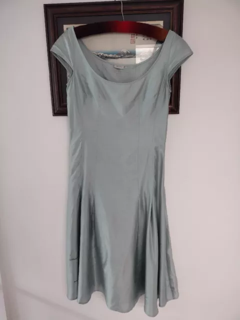 Noa Noa Silk Blend Pale Green Cap Sleeve Party Dress - Size S. Fit And Flare vgc