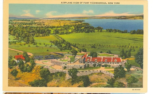 Fort Ticonderoga,New York-Airplane View-Linen--(Ny-F#1)