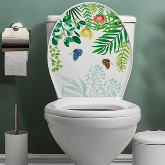 Adesivo WC uccellino fiore dipinti autoadesivi decalcomania bagno rimovibile