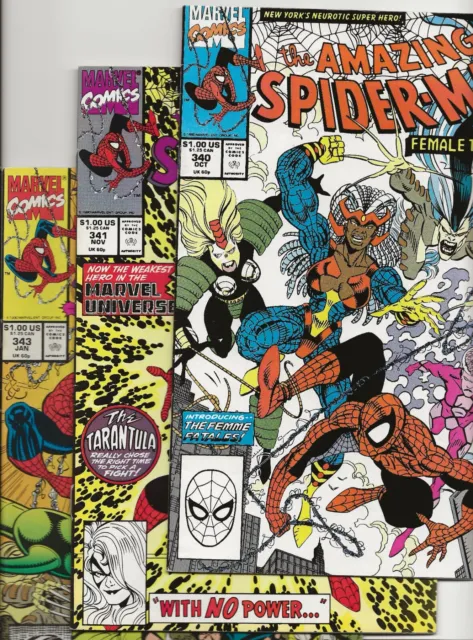 Amazing Spider-Man #340 341 343 3-book lot incl. 1st app mid-grade 