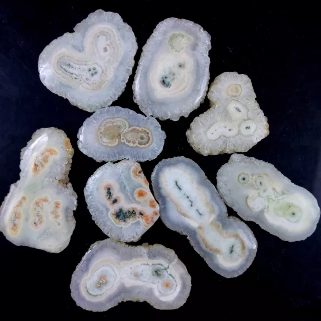 9Pcs 803Cts Natural Solar Quartz Silce Cabochon Gemstone Lot65x30 40x30mm#2115