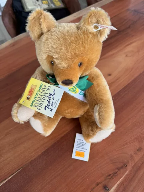 Steiff 25 Jahre Spielzeug Ring NEU mit Schild und Knopf Teddy Bär Teddybär