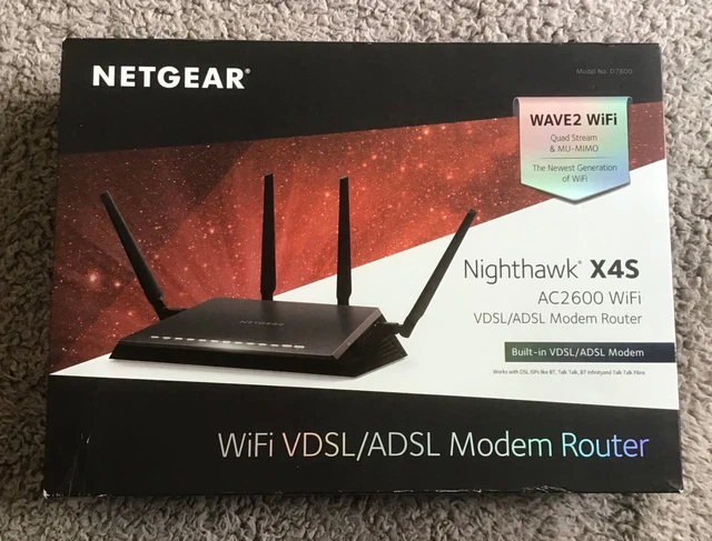 Netgear Nighthawk X4S D7800 AC2600 WiFi VDSL/ADSL Modem Router