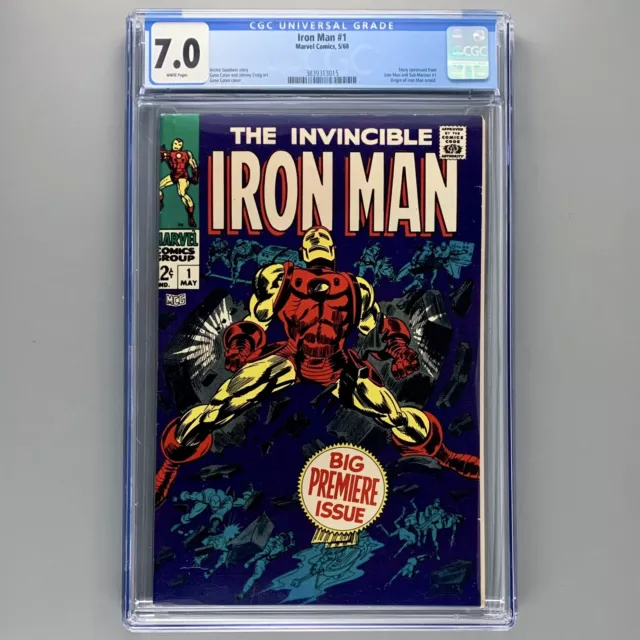 Invincible Iron Man 1 (1968) Origin Retold CGC 7.0 3839313015 WHITE pages