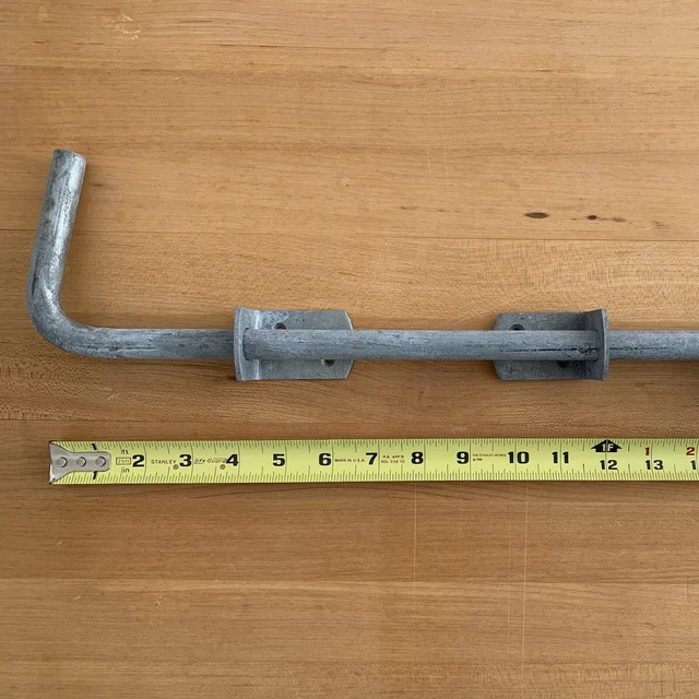 18 inch Long, 5/8" Dia. Hot Dipped Galvanized Gate Slide Bolt / Barrel Latch
