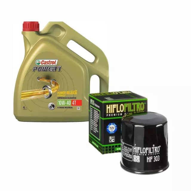 Huile moto Castrol Power 1 Racing 4T 5W40 Full Synthetic 4 Litres + Filtre  à Huile
