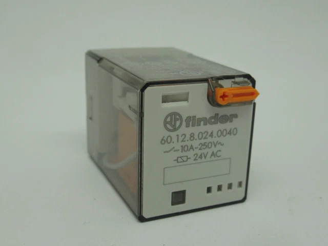 Finder 60.12.8.024.0040 Plug In Relay 8 Pin 24VAC 10A NOP
