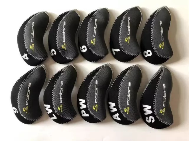 “10PCS” Golf Iron Headcovers for Cobra Club Head Covers Caps 4-LW