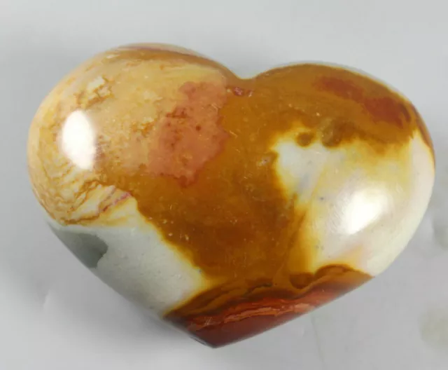 NATURAL POLISHED POLYCHROME JASPER HEART From Madagascar  214g