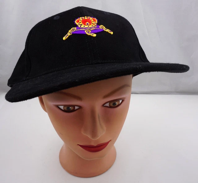 Crown Royal Hat Black Stitched Logo Adjustable Baseball Cap Pre Owned ST191