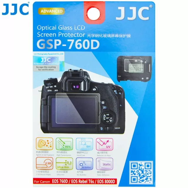 JJC GSP-760D GLASS Screen Protector for Canon EOS 760D 800D T6s T6i 8000D 9000D