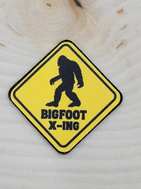 HANDMADE MINIATURE Dollhouse Bigfoot X-ing Crossing Sign Sasquatch Diorama