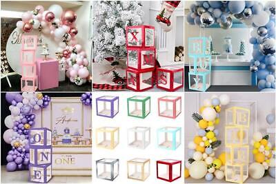 A-Z Letter Cube Wedding Baby Shower Balloon Box Transparent Birthday Party Decor