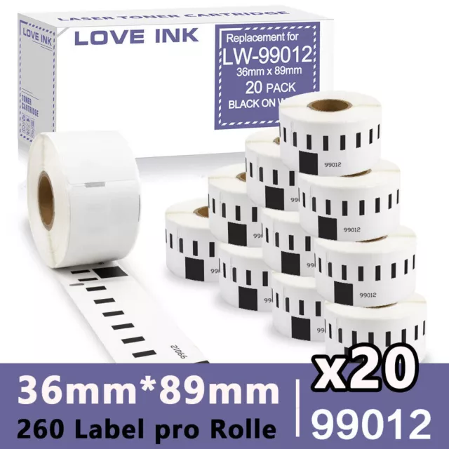 Label Etiketten für Dymo 99012 99014 11354 Labelwriter 400 450 Turbo 320 450 Duo