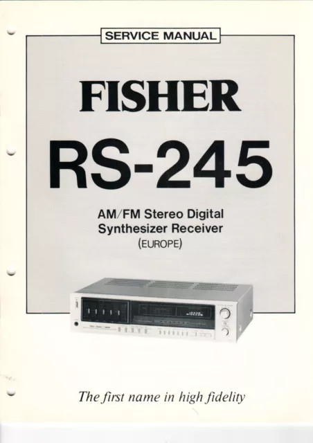 FISHER - RS-245 - Service Manual Schaltplan für Receiver - B6939