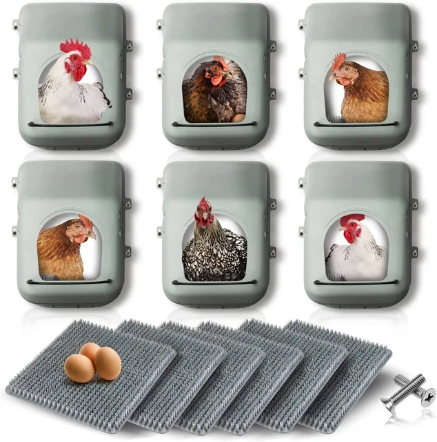 6 Pack of Large Chicken Nesting Boxes with 6 Nesting Pads and Screws