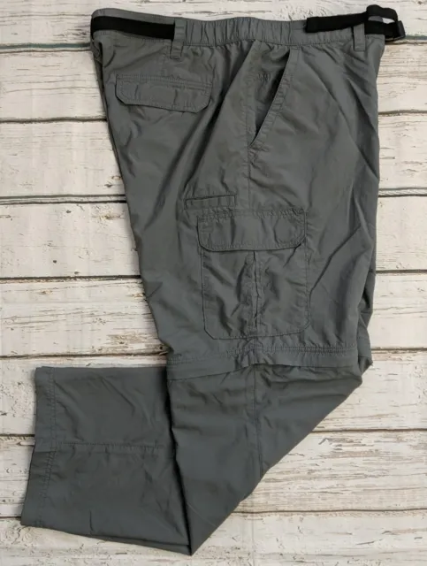Croft Barrow Belted Convertible Cargo Pants Shorts~mens 42x32~Gray Nylon Outdoor
